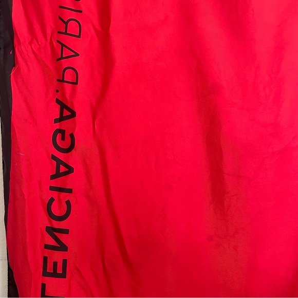 Balenciaga Women's Red Black Printed Square Silk Scarf - Picture 4 of 5